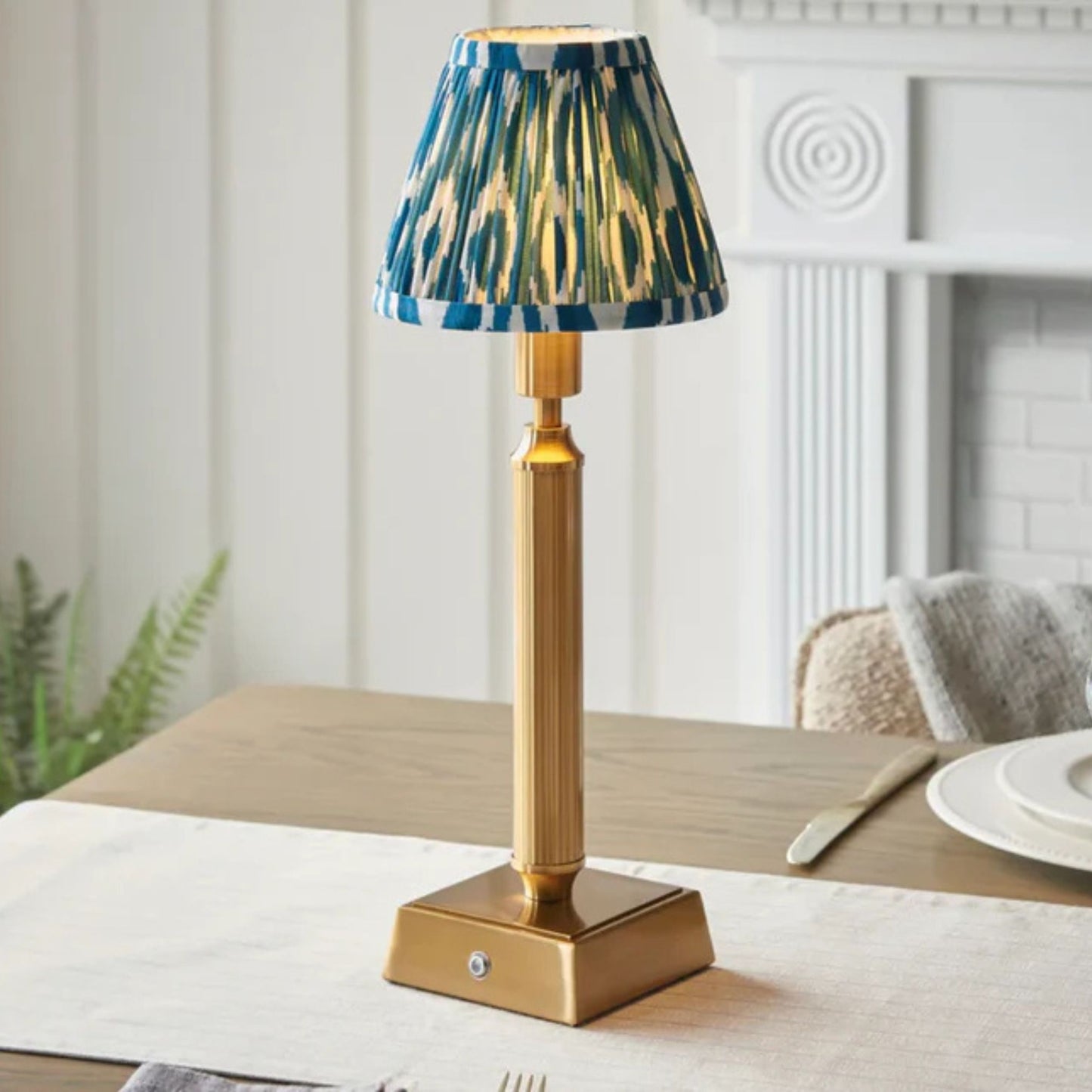 Hudson Aged Brass Rechargeable Lamp