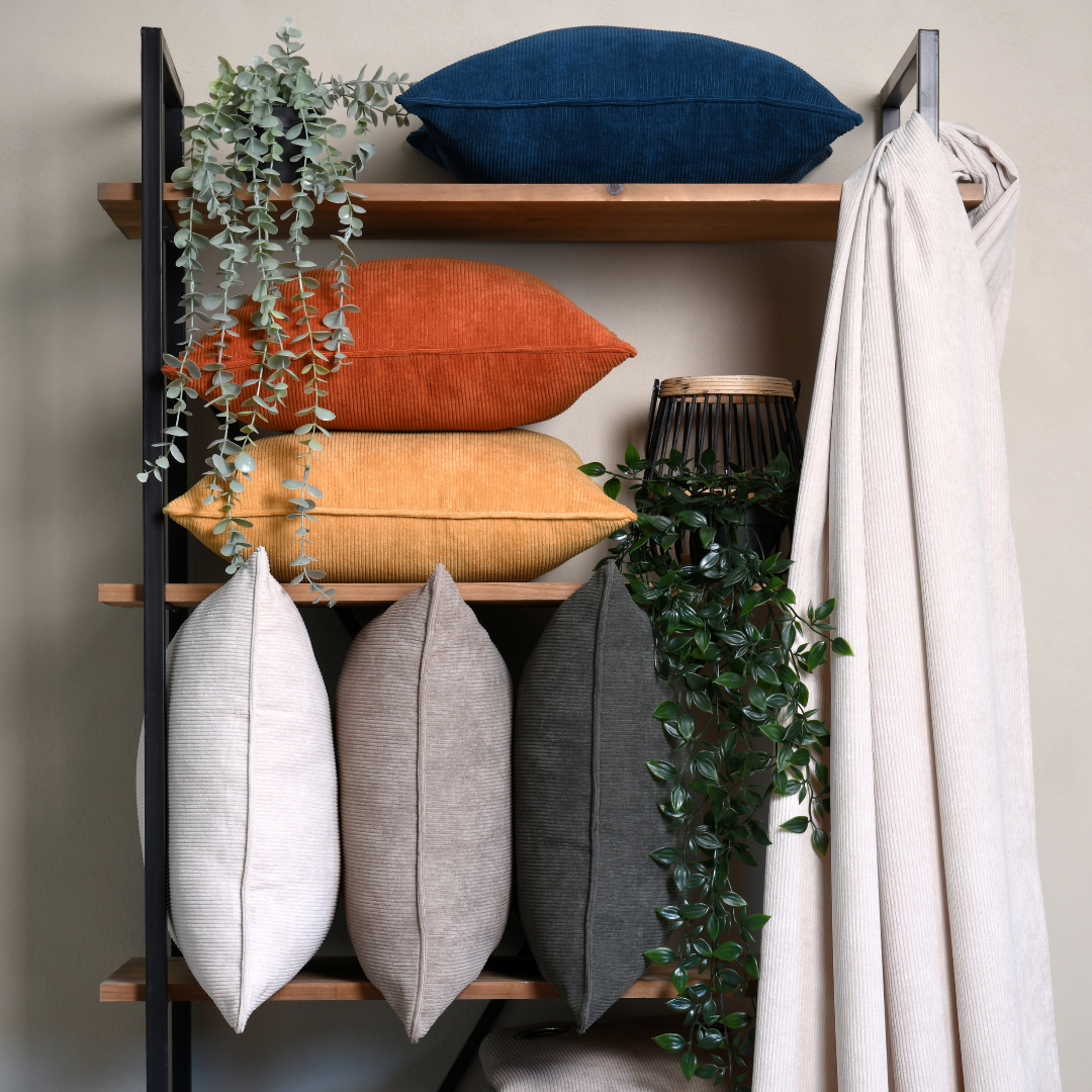 ANTON SOFT CORD CUSHION KAKI / PETROL