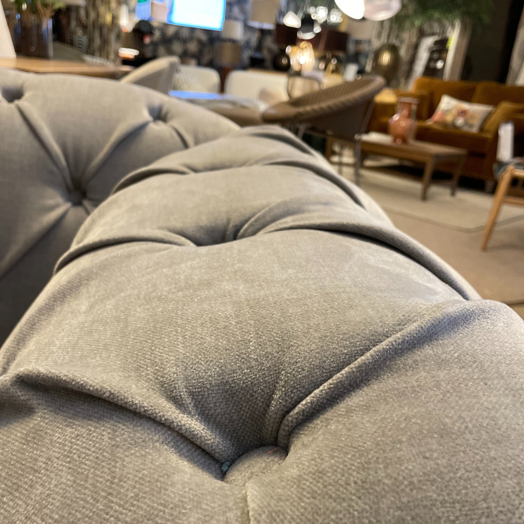 GREY CHESTERFIELD 3-4 SEATER SOFA