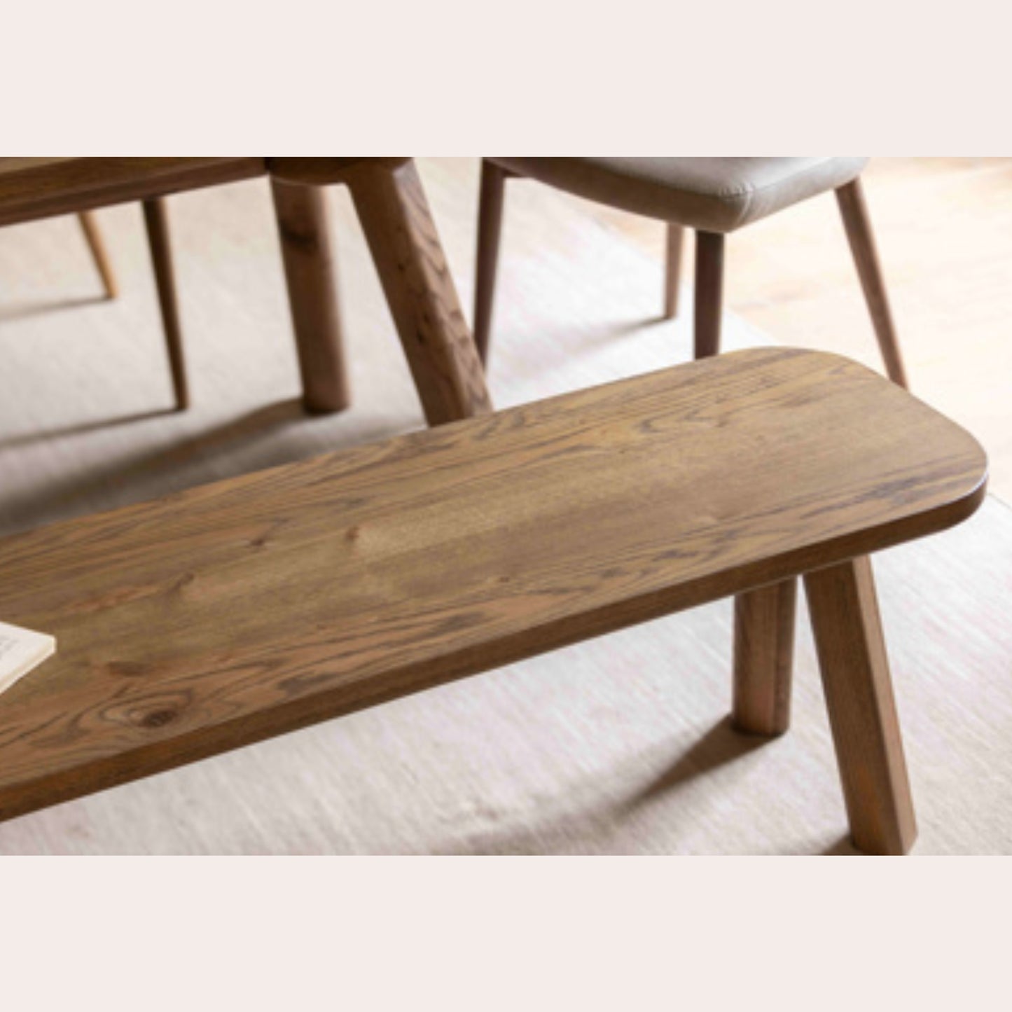 Wooden bench with a blurred background