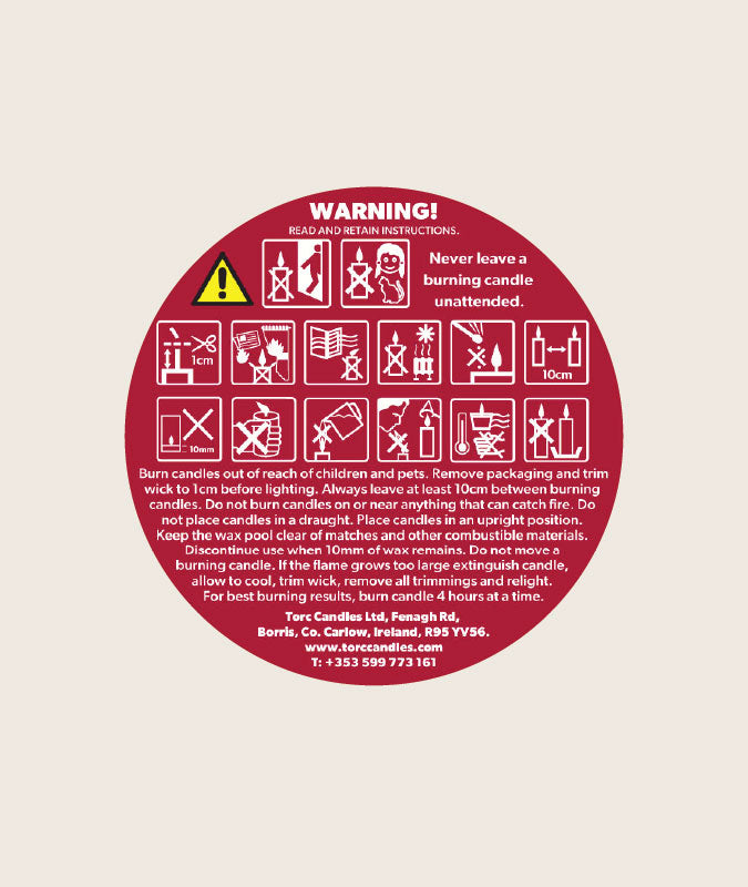 Round red instruction label