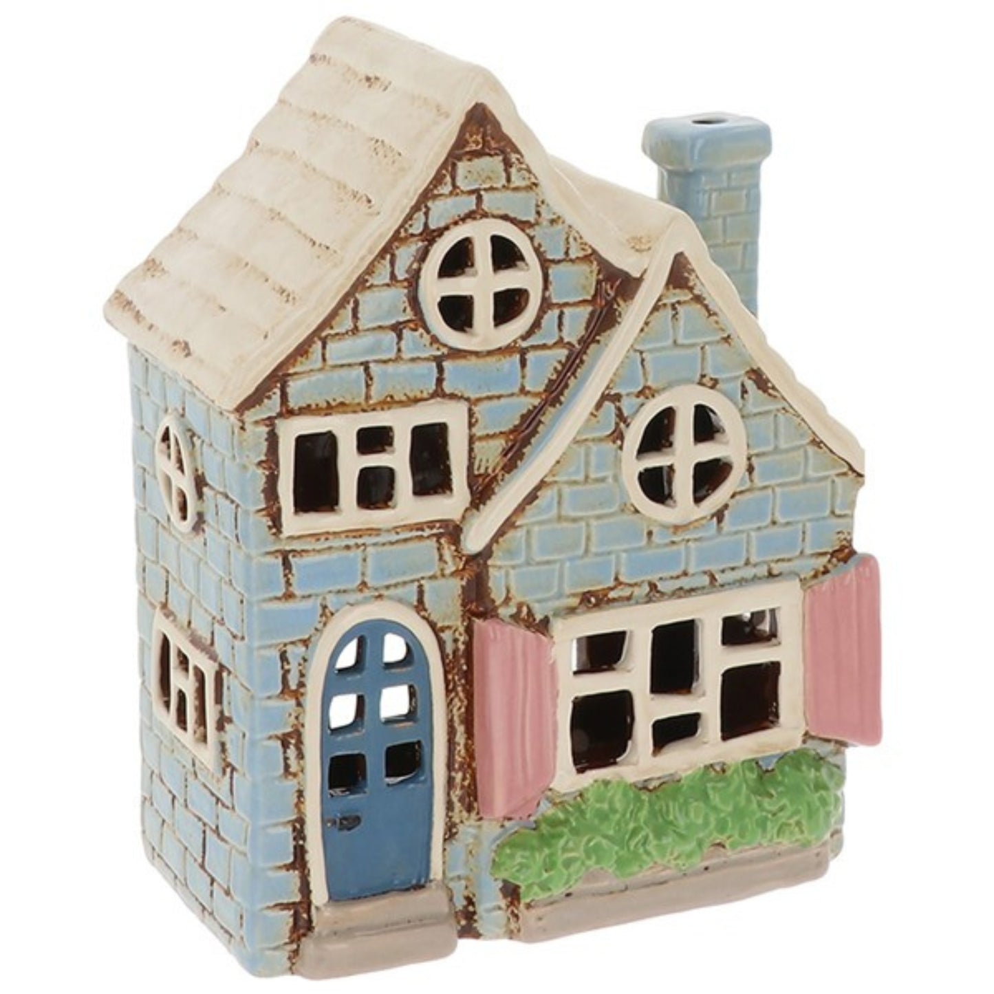 Village Pottery Blue House Tealight