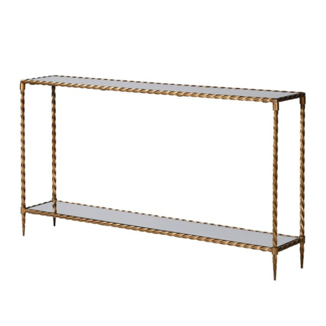 Golden Rope Effect Mirror Console - Collection Only
