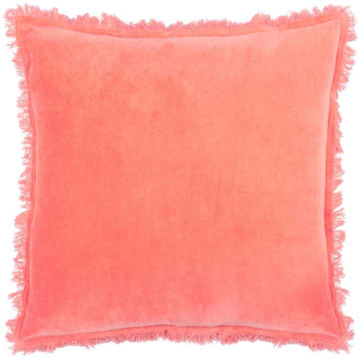 Archie Velvet Cushion Coral