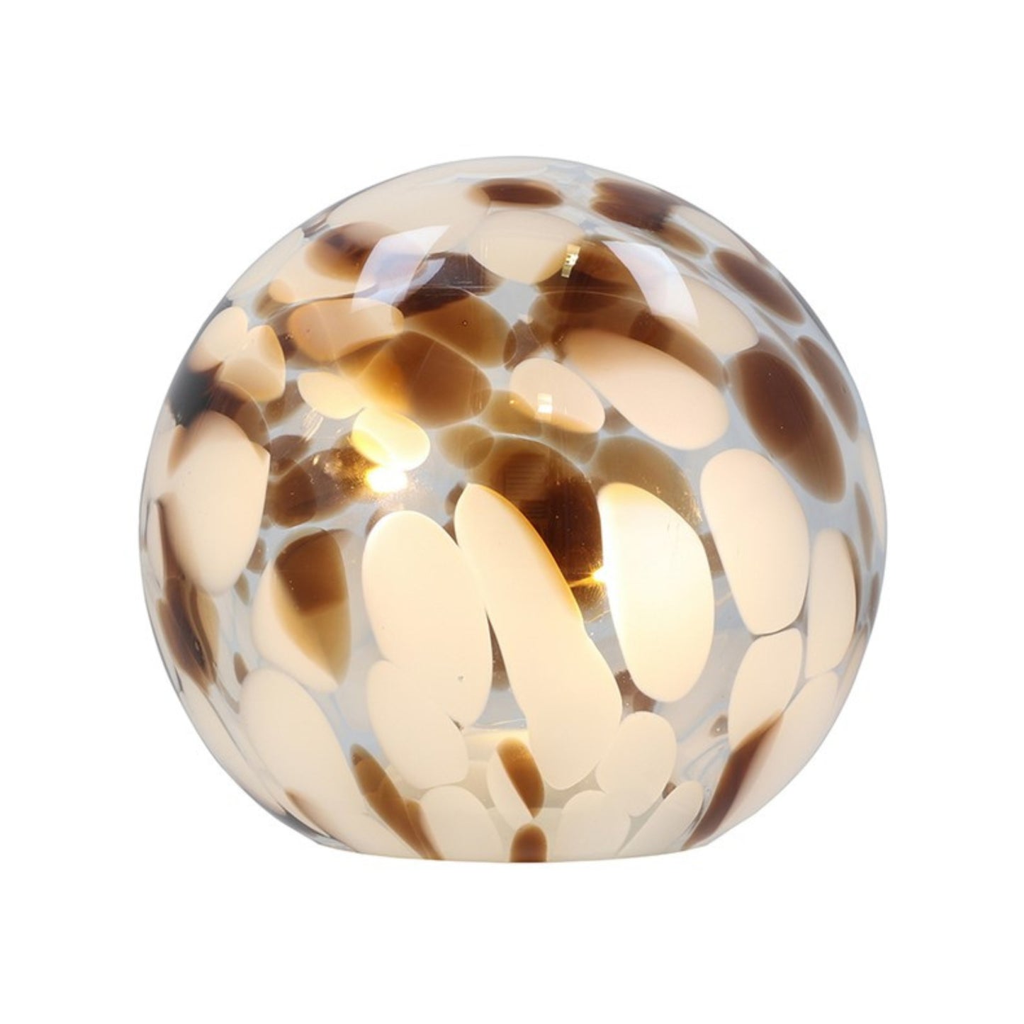 Handblown Led Glass Ball Lamp Brown on white background