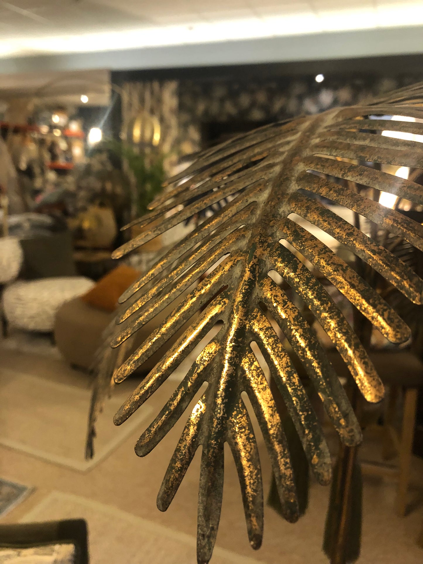 GOLD PALM TREE TABLE LAMP