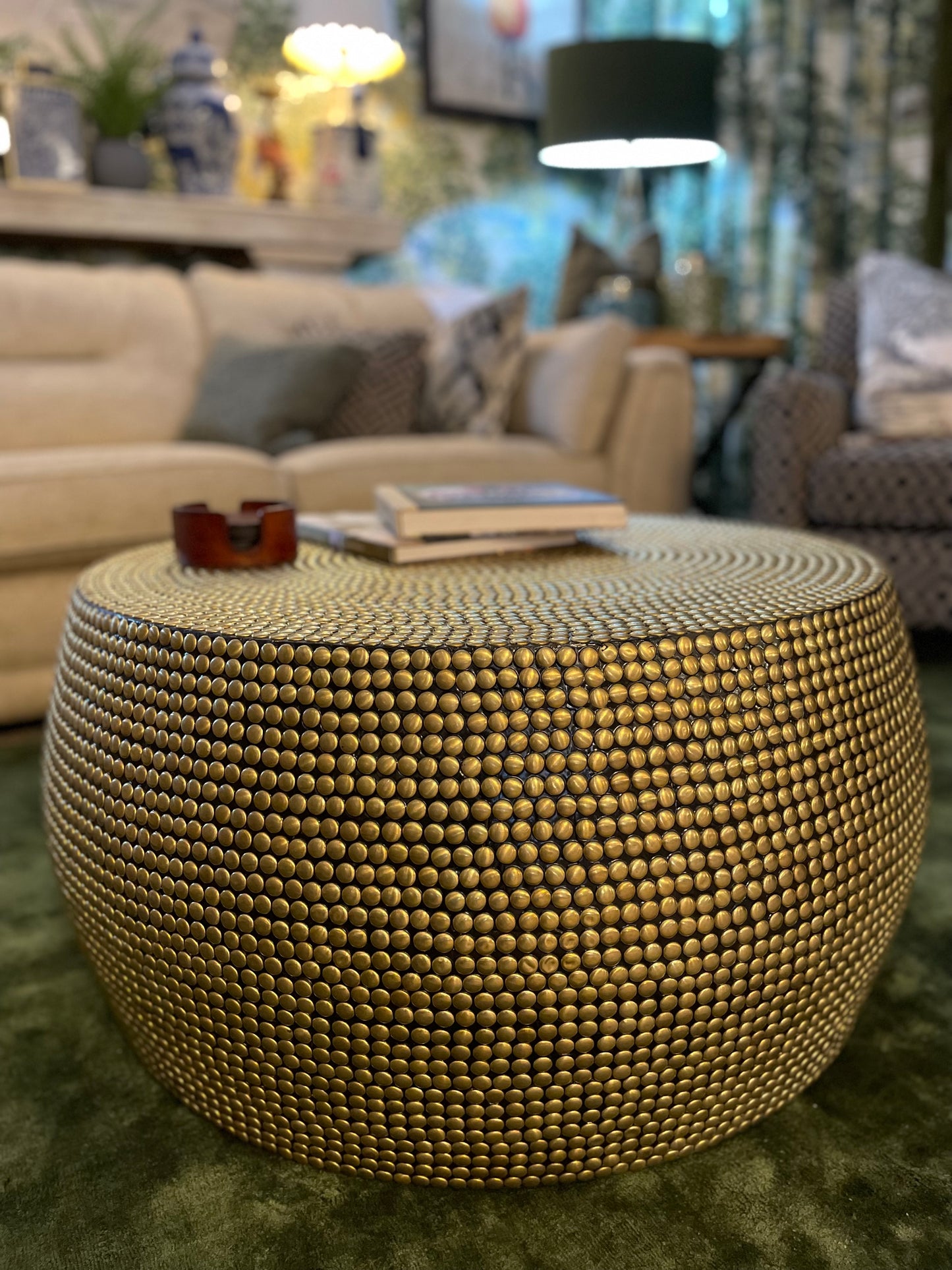 BRASS STUD COFFEE TABLE