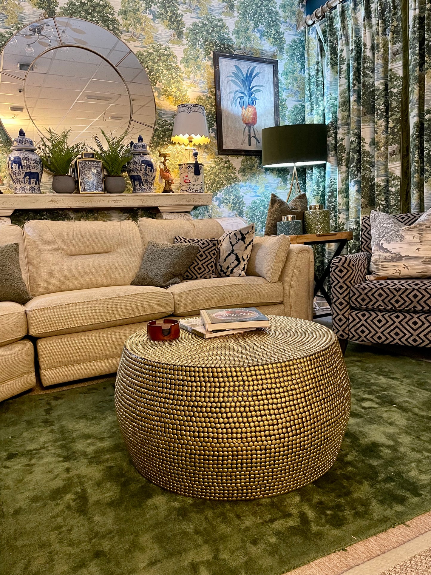 BRASS STUD COFFEE TABLE