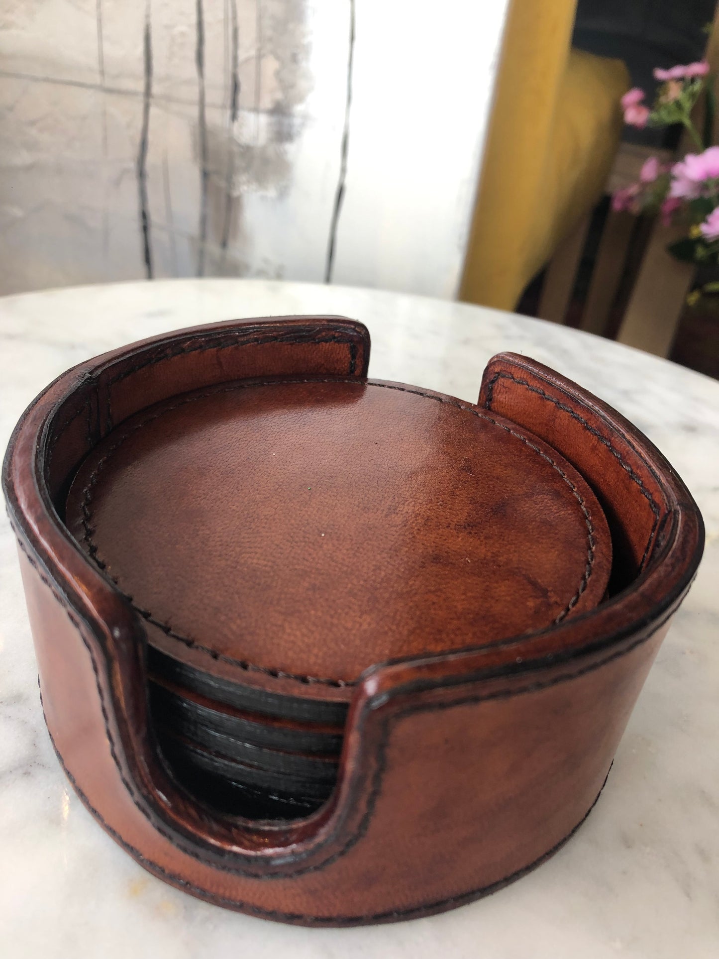 LEATHER COASTER SET