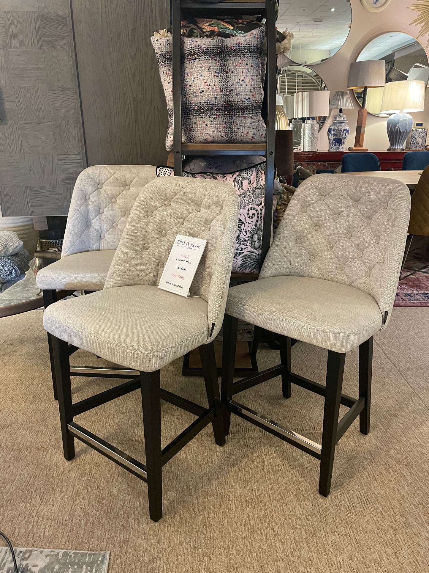 CASTLELINE LINEN COUNTER CHAIR