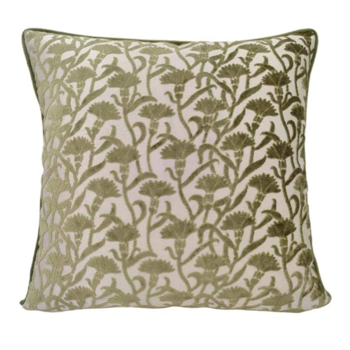 Decorative pillow with floral pattern on a white background