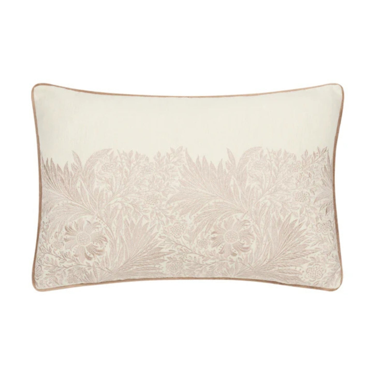 Decorative pillow with floral pattern on a white background