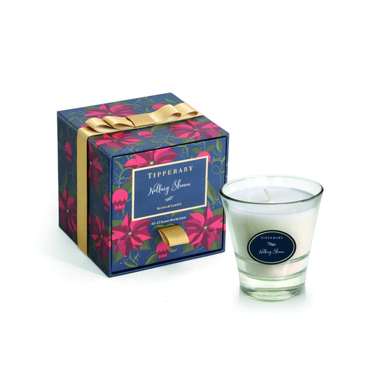 Poinsettia Nollaig Shona Candle