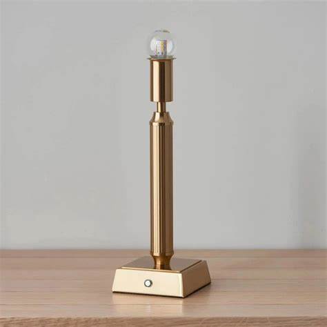 Hudson Aged Brass Rechargeable Lamp