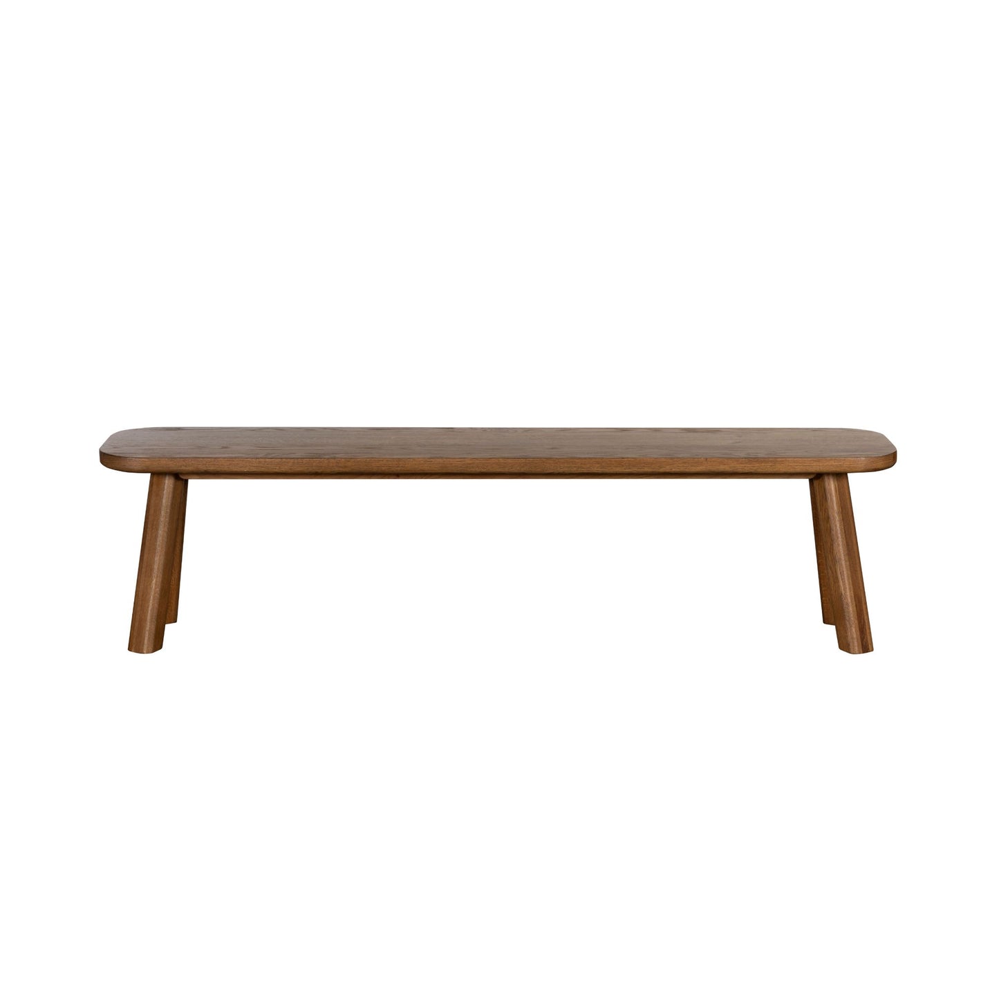 Wooden oak bench seat on a white background
