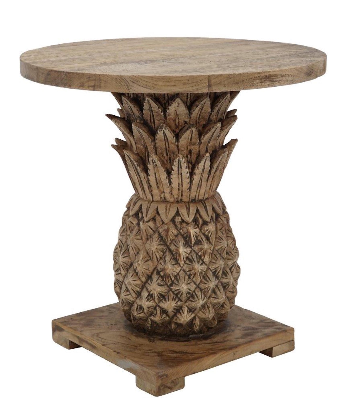 PINEAPPLE WOOD LAMP TABLE