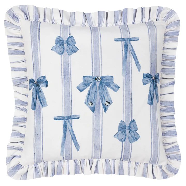 Ruffle Bows Printed Cushion