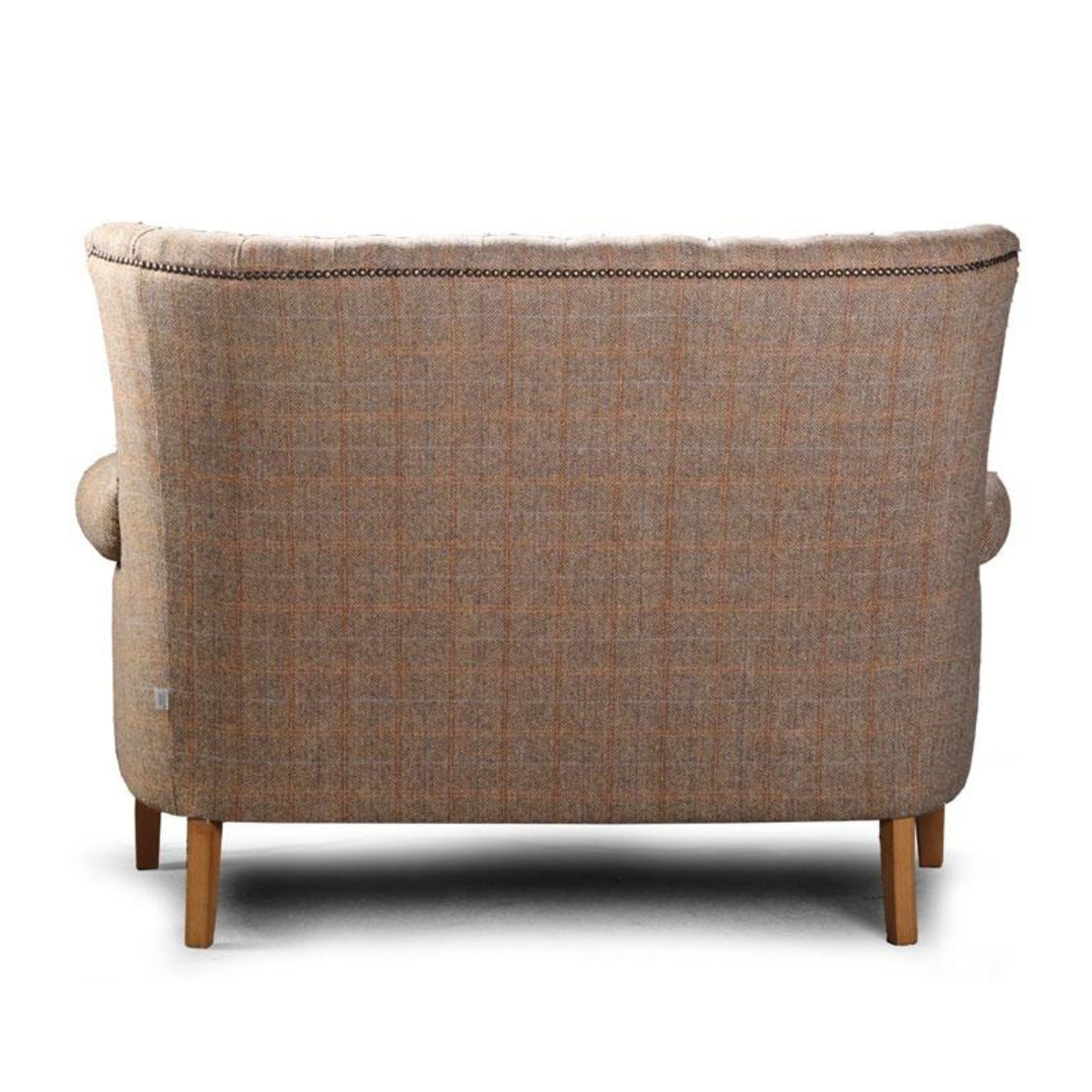 Brown tweed sofa on a white background