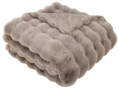 Raffles Taupe Faux Fur Throw