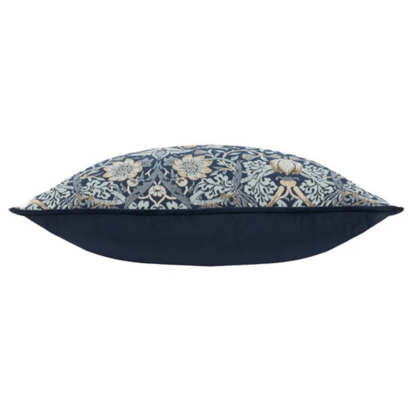 William Morris Piped Jacquard Marigold Cushion Indigo