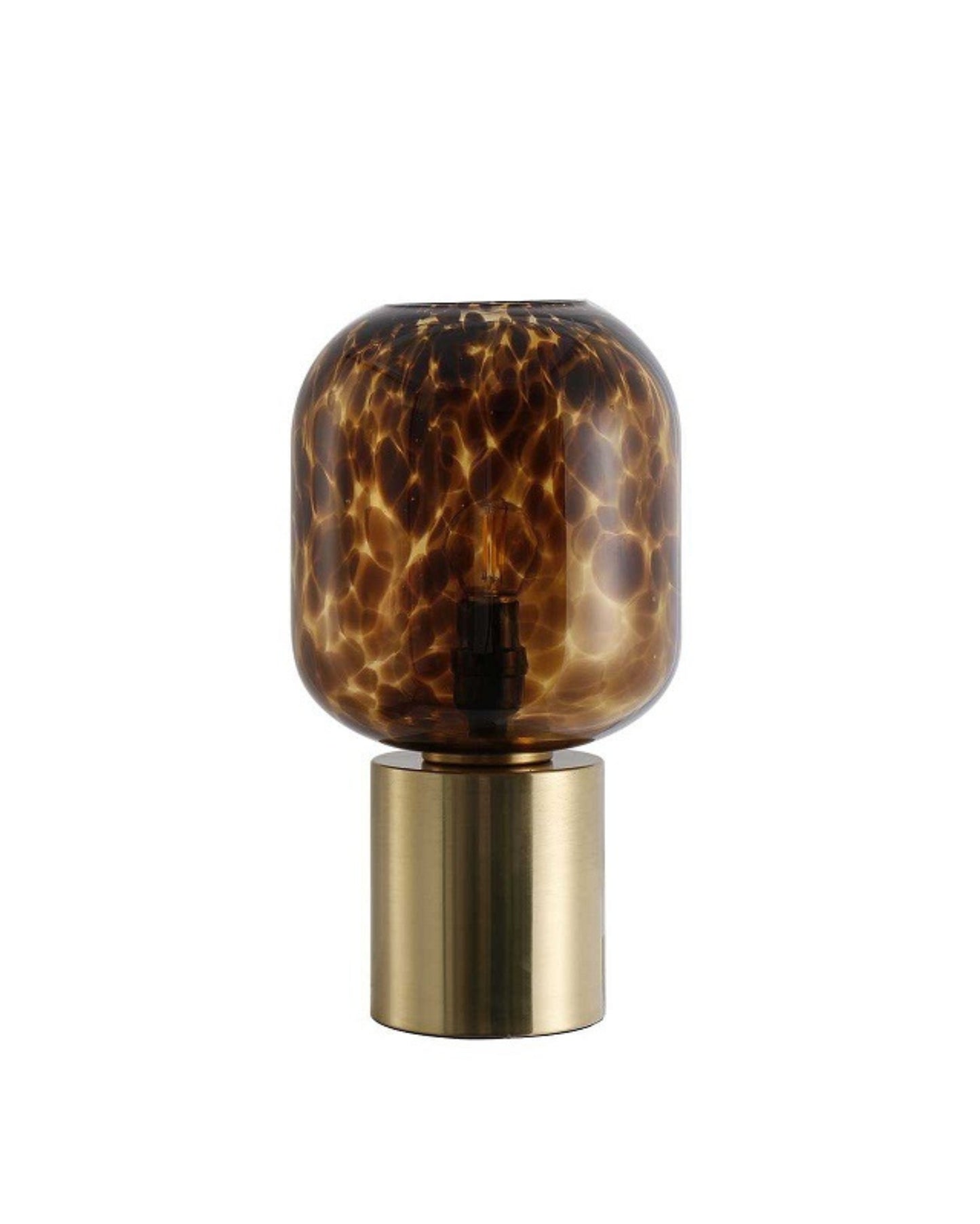 Tiger Cognac Bubbled Glass Shade Table Lamp