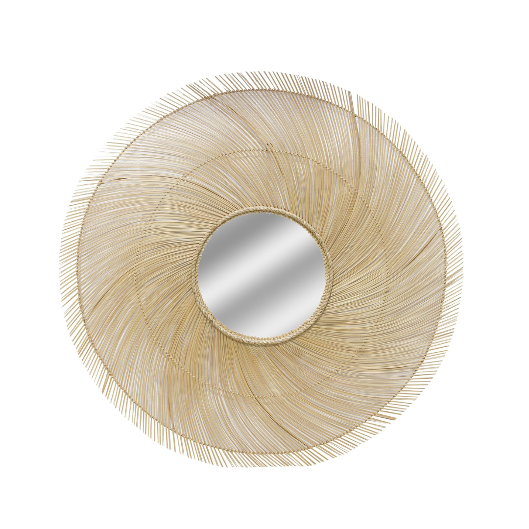 ROUND RATTAN MIRROR