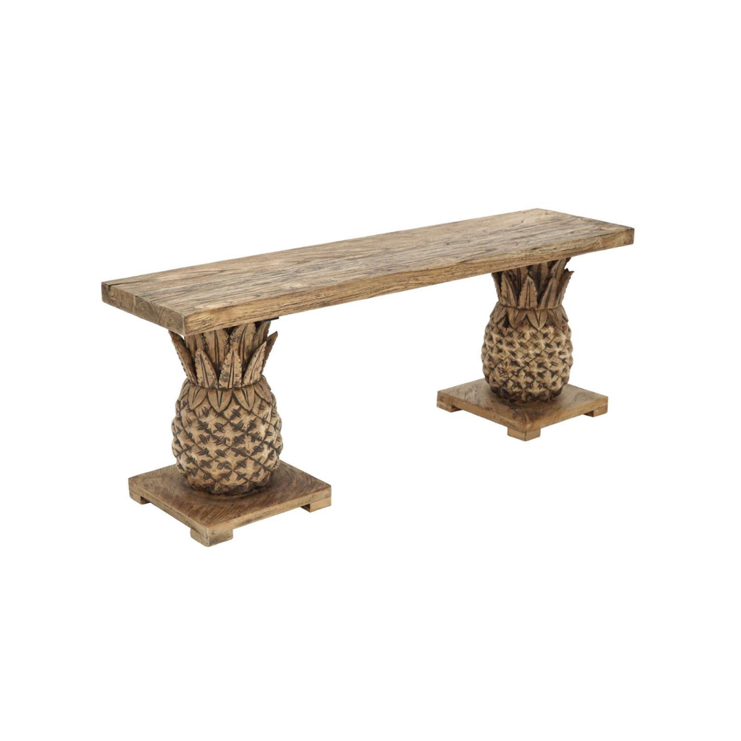 PINEAPPLE WOOD BENCH SEAT