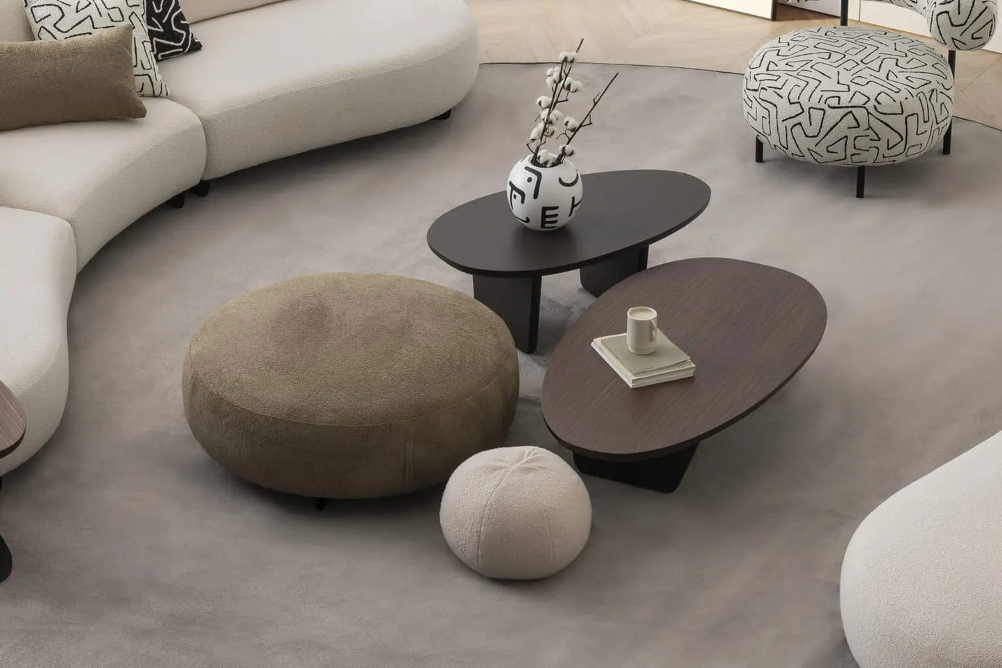 Bonbon Modular Sofa, Chair, Pouf
