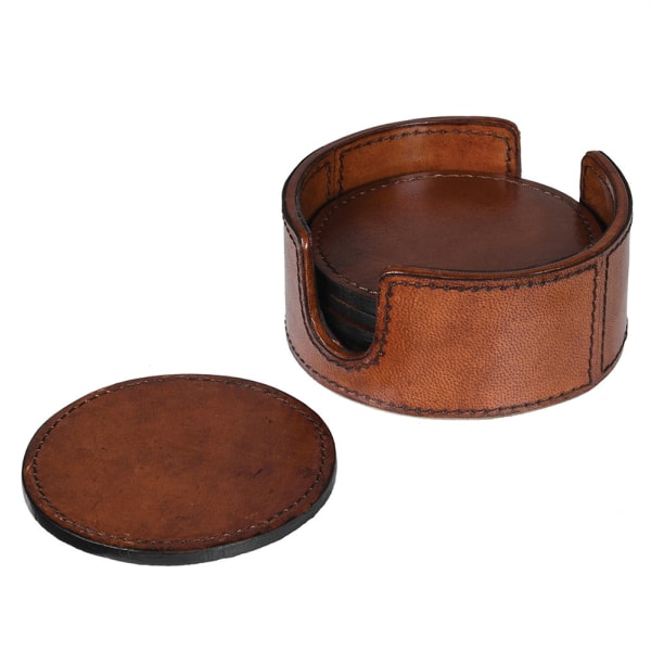 LEATHER COASTER SET