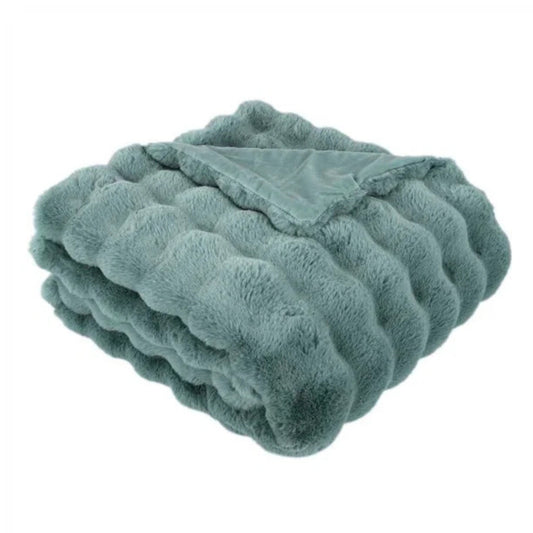 Raffles Seafoam Faux Fur Throw