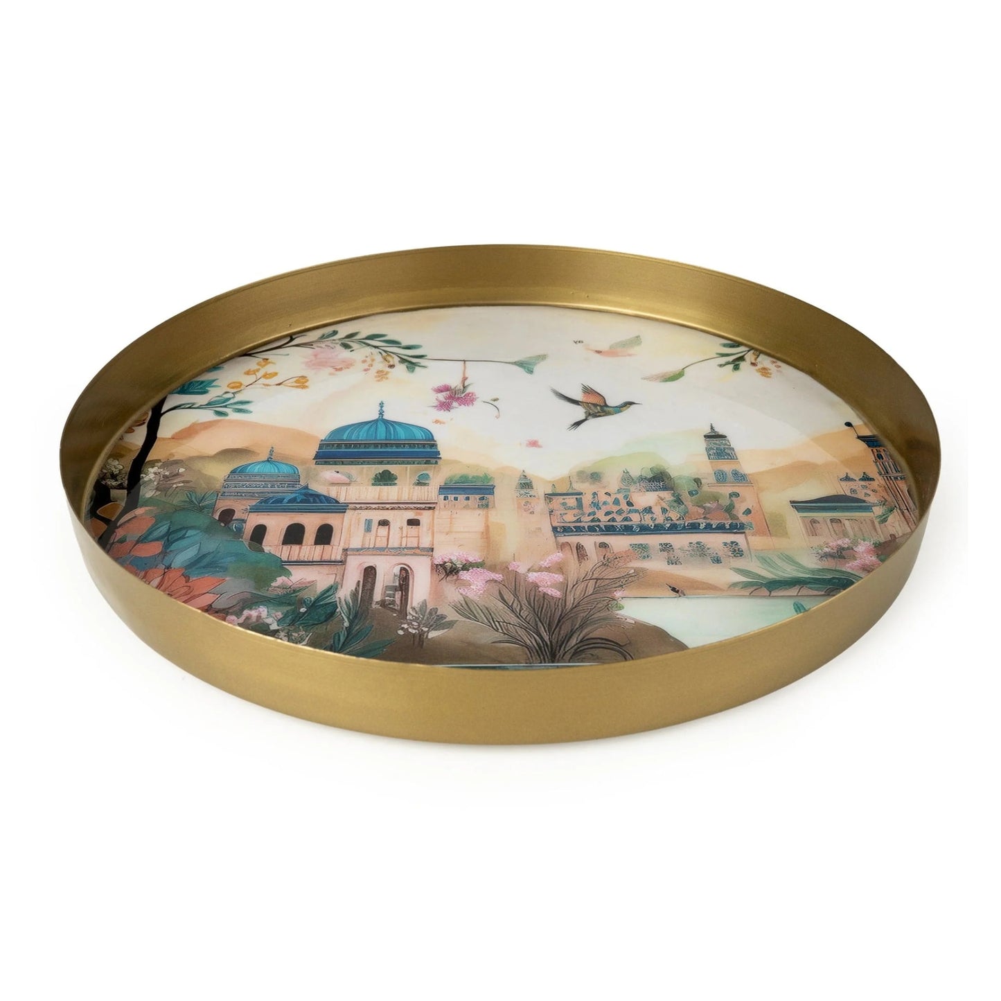 Jhangye Round Metal Tray