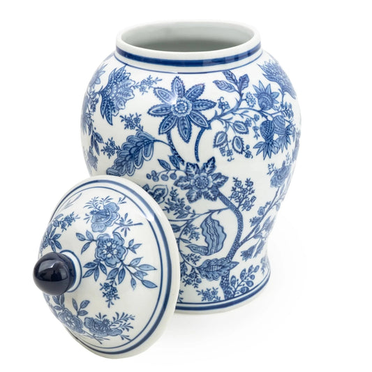 Sumatra Blue & White Ceramic Ginger Jar