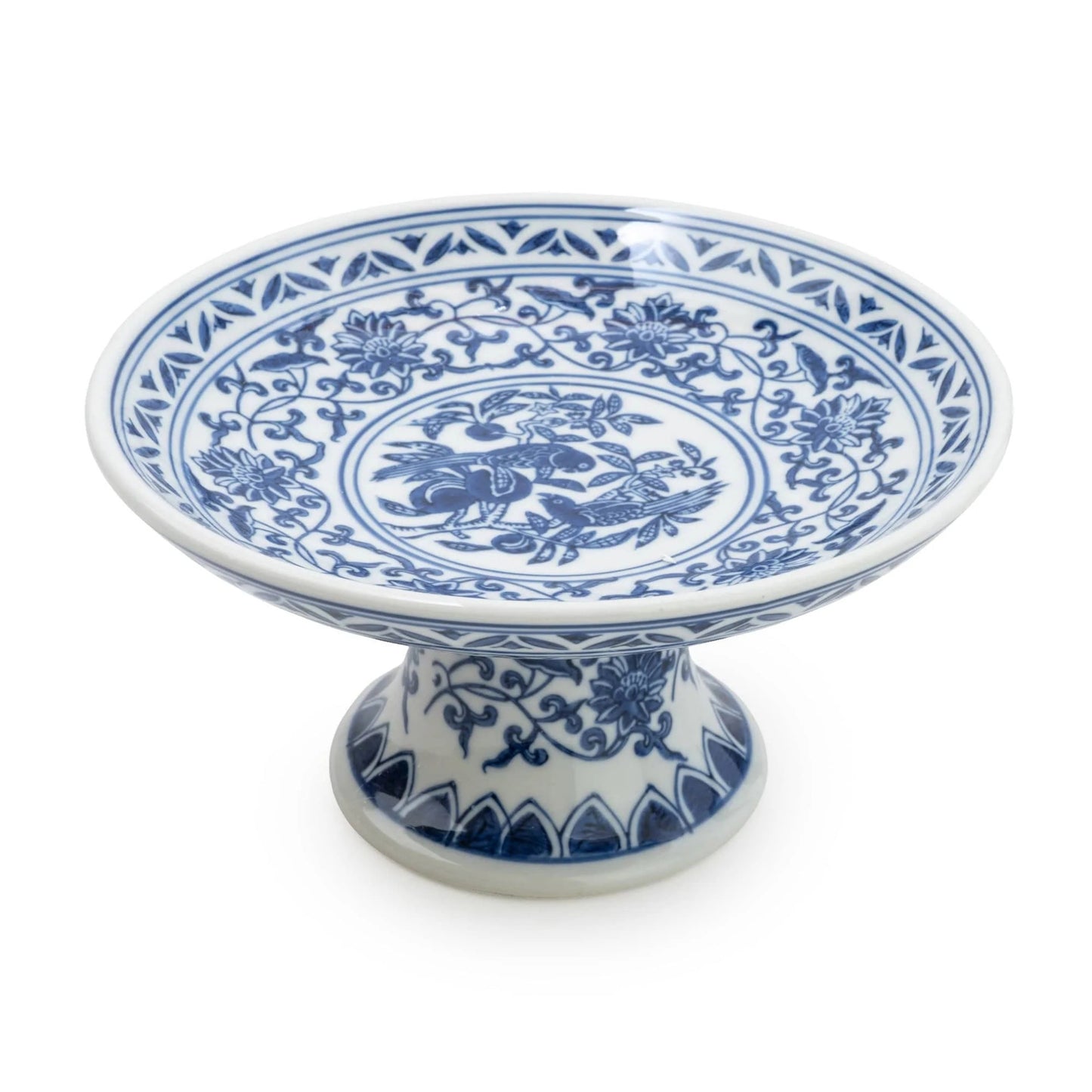 Sumatra Blue & White Square Ceramic Cake Stand
