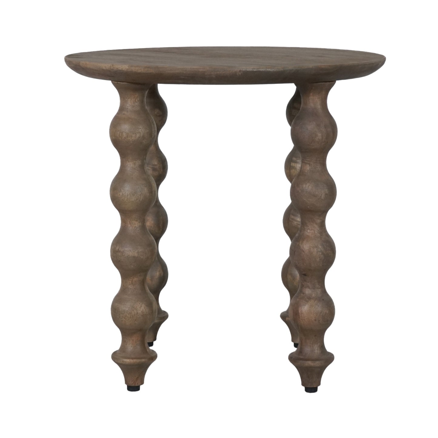 Bobbin Greywash Round Side Table