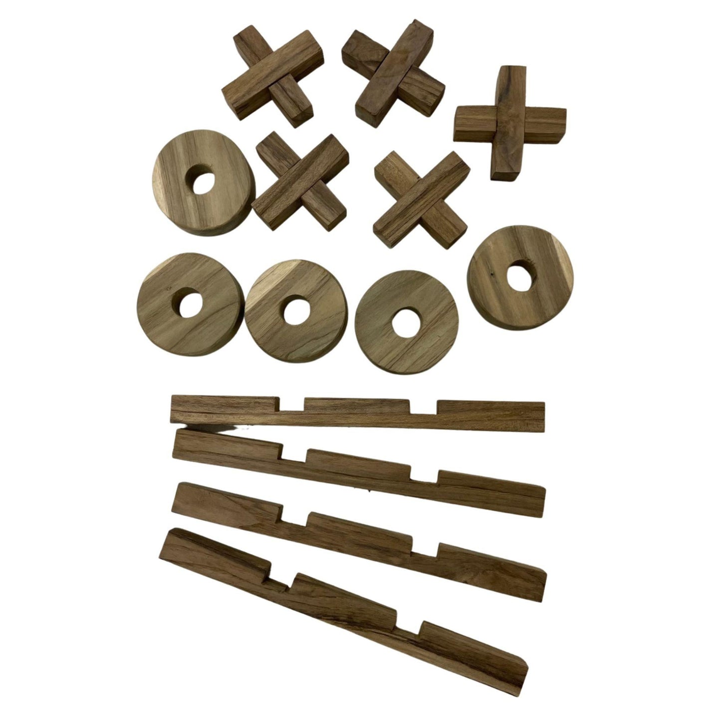 Teak Noughts & Crosses Game Set