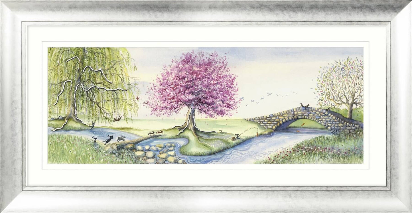 Riverbank Bunnies Framed Art