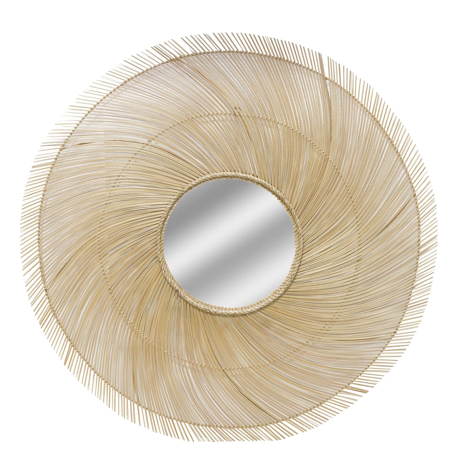ROUND RATTAN MIRROR
