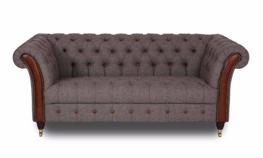 Harris tweed chesterfield 2 seater sofa