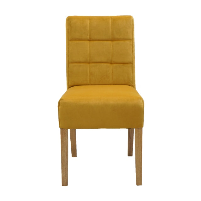 plush mustard saffron velvet dining chair