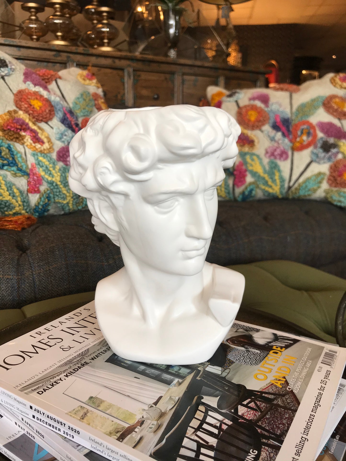 DAVID BUST WHITE CERAMIC