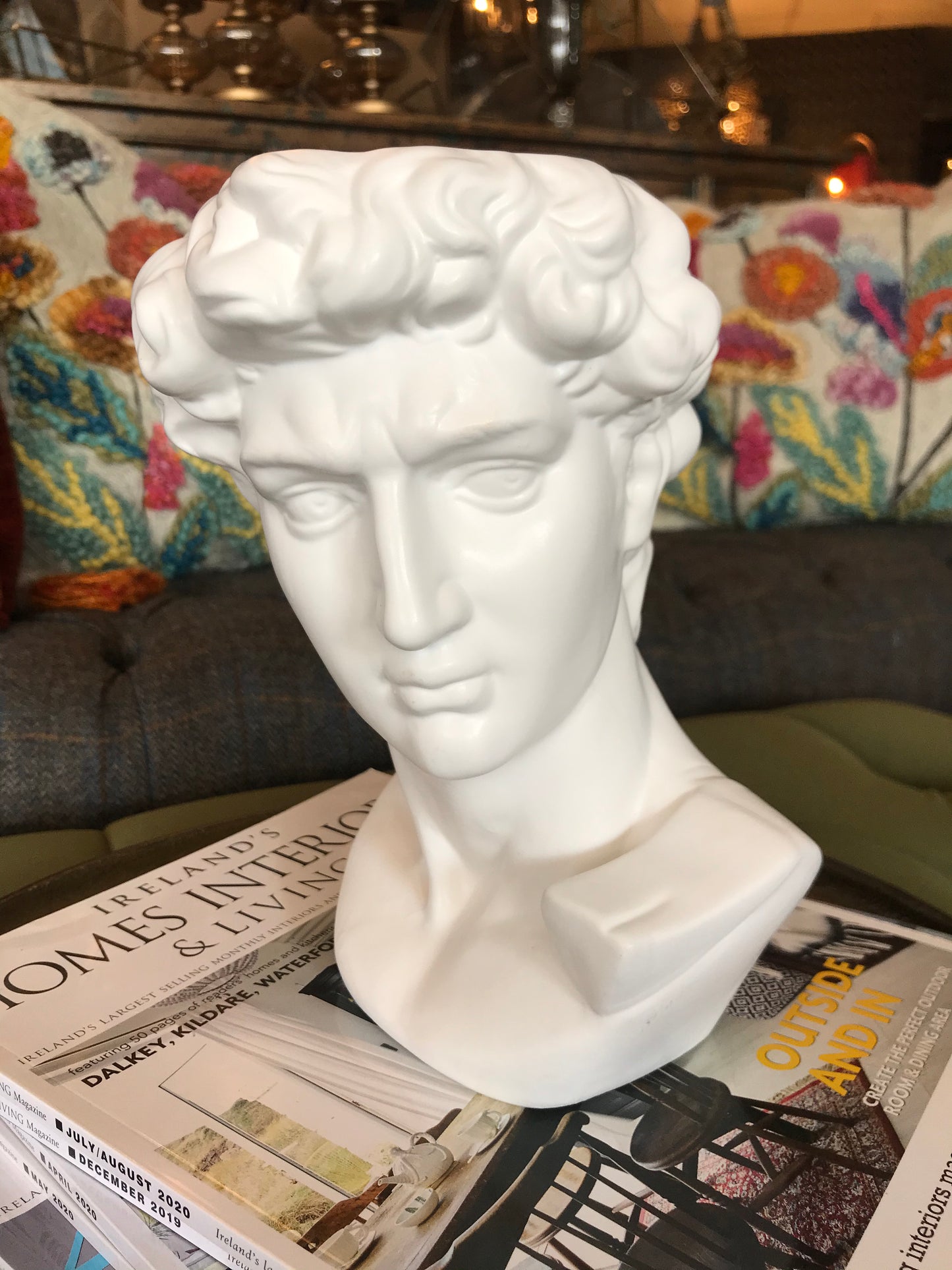 DAVID BUST WHITE CERAMIC