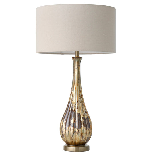 Santiago Glass Table Lamp and Shade - Collection Only