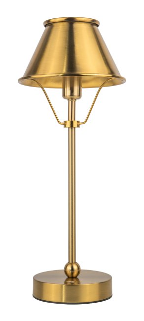 Rechargeable LED Table Lamp - Gold Metal Empire Shade