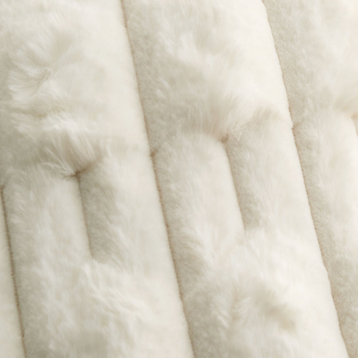 Carved Faux Fur Throw & Cushion Cream