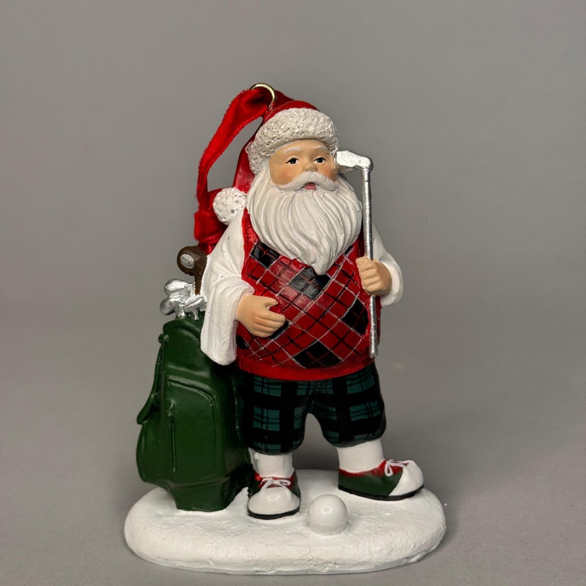 Santa with golf bag tree decoration