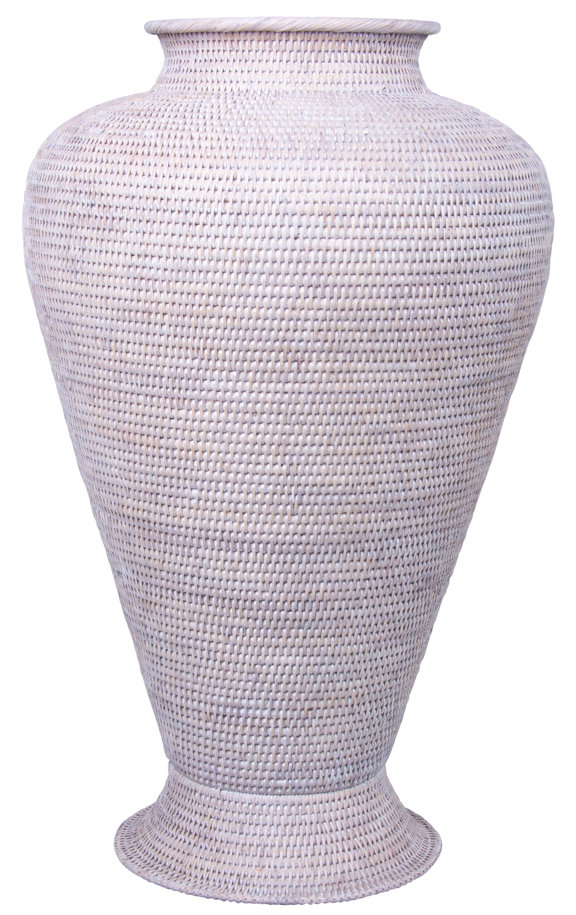 Large Rattan Egypt Flower Pot - Natural White Wash