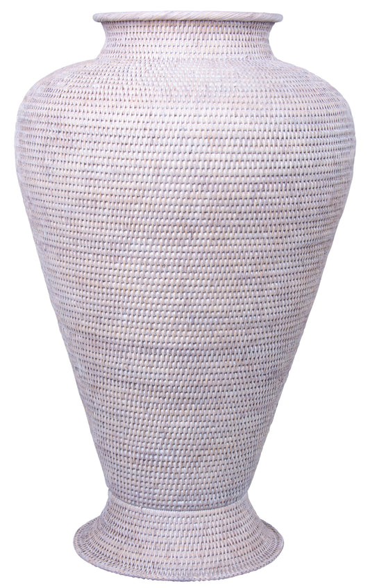 Large Rattan Egypt Flower Pot - Natural White Wash