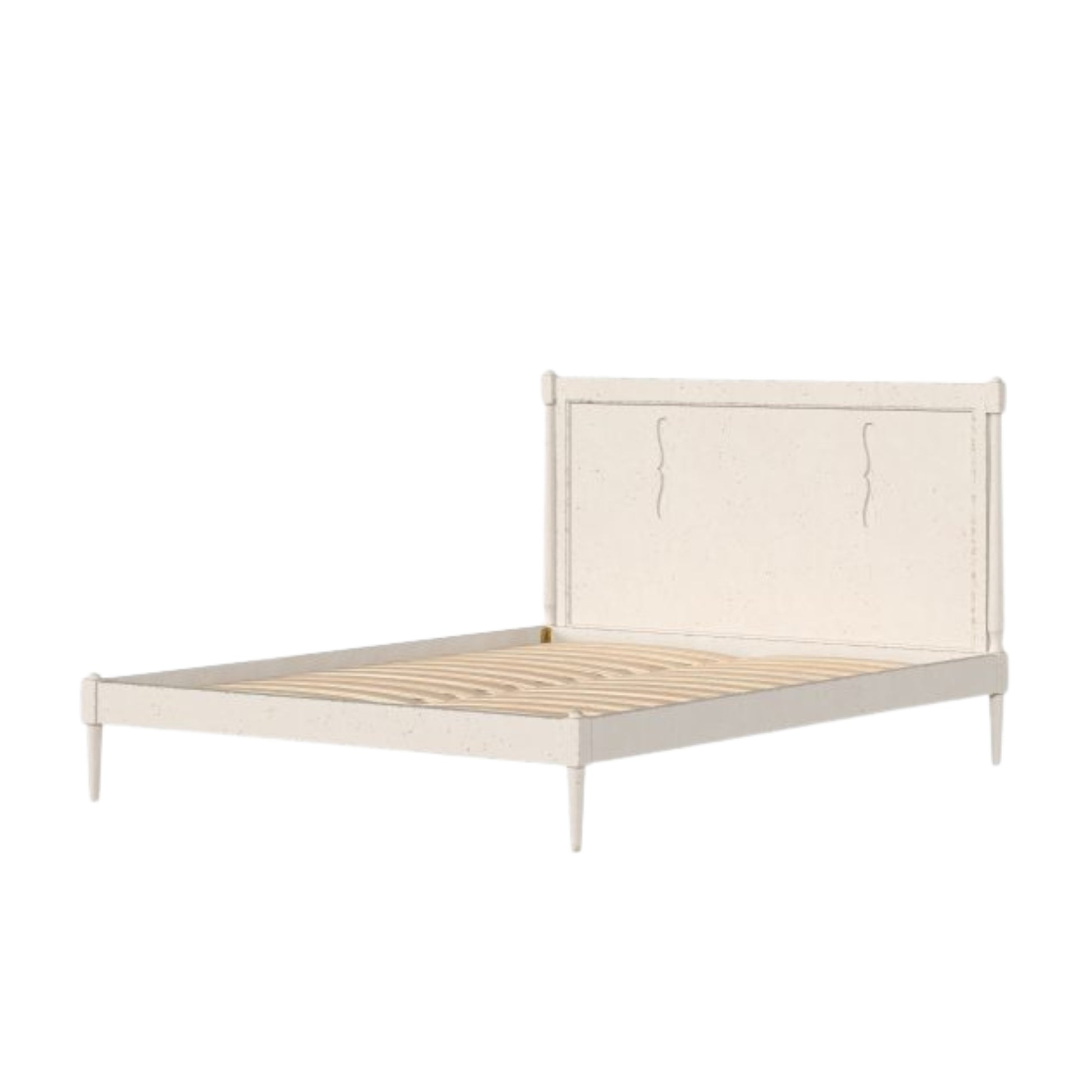 Antique White bed frame on a white background