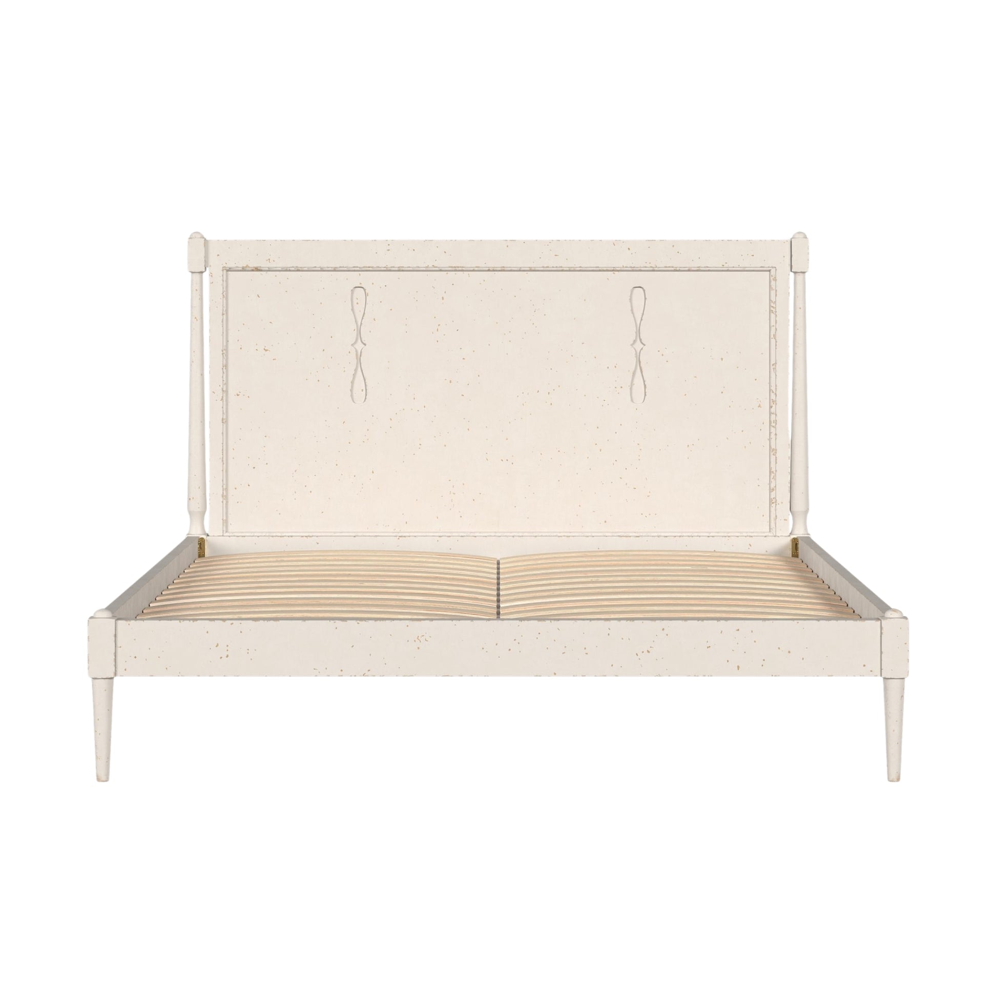 Antique White bed frame on a white background