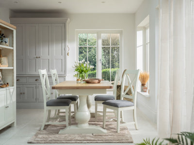 Upholstered X Back Dining Chair Pair